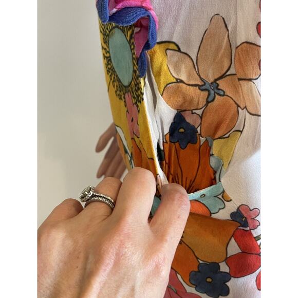 Celia B. Narcisa Mini Dress Womens XS Exaggerated Ruffle Sleeve Floral Print - Picture 8 of 16